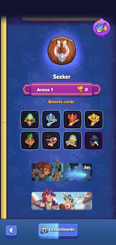 An image showing Arena 1 and what it unlocks in Rush Royale