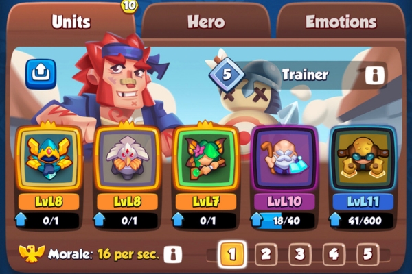 An image showing a strong Boreas deck in Rush Royale