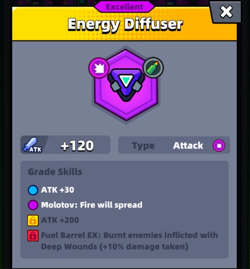 An image showing the Energy Diffuser tech part in Survivor.io