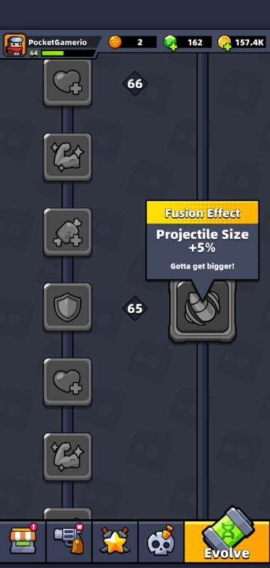 An image showing the Fusion Effect skill from the evolve table in Survivor.io