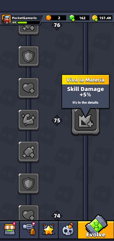 An image showing the Viva La Materia skill from the evolve table in Survivor.io