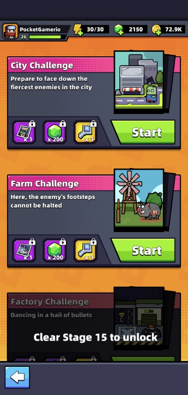 An image showing the mega challenge levels in Survivor.io