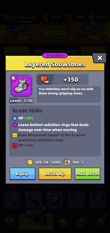 An image of the Layered snowshoes in Survivor.io