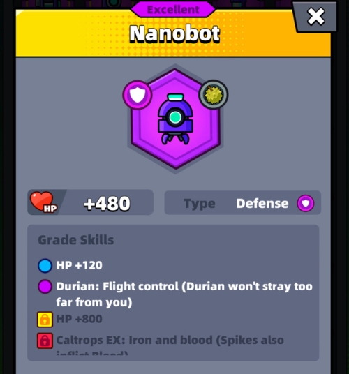 An image showing the Nanobot tech part in Survivor.io