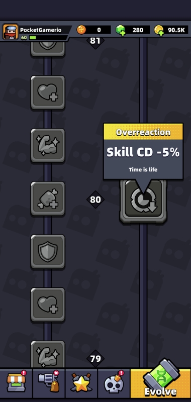 An image showing the overreaction skill in Survivor.io