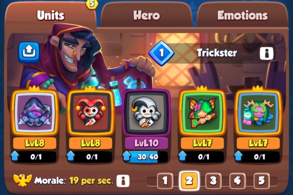 An image showing a strong Summoner deck in Rush Royale