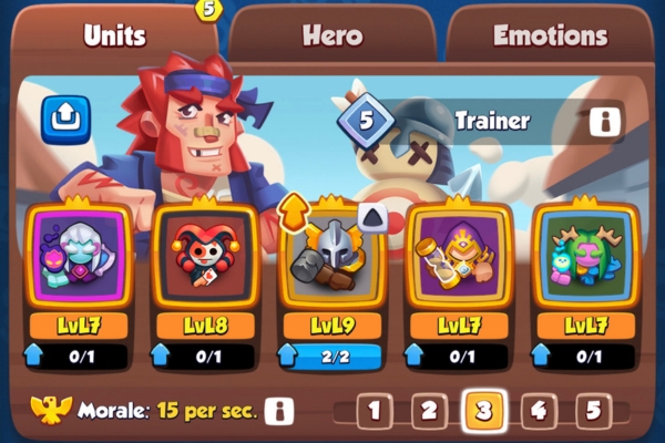 An image showing a strong Summoner deck in Rush Royale