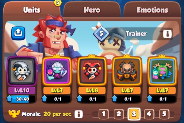 An image showing a strong Summoner deck in Rush Royale