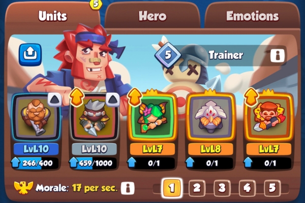 An image showing a strong Trapper deck in Rush Royale