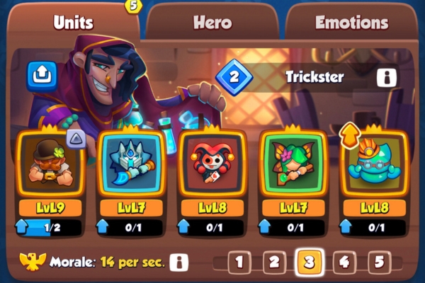 An image showing a strong Bruiser deck in Rush Royale