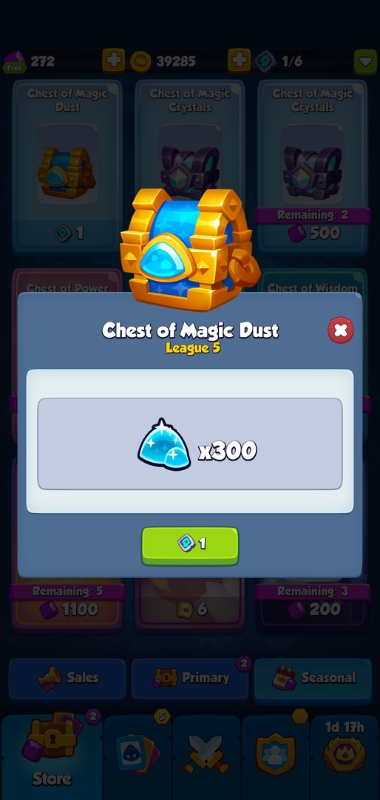 An image showing a chest of magic dust in Rush Royale