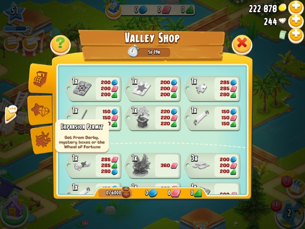 An image showing expansion permits in the Valley shop on Hay Day