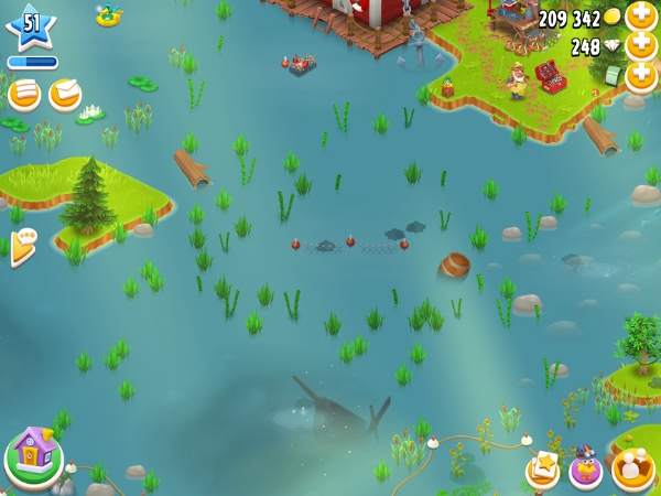 An image showing the fishing area on Hay Day