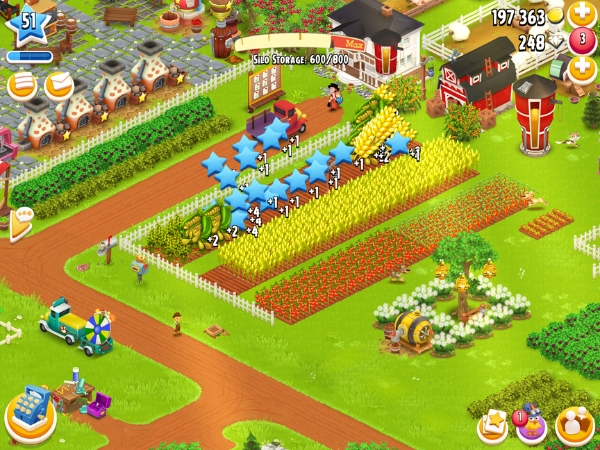 An image showing crops being harvested on Hay Day