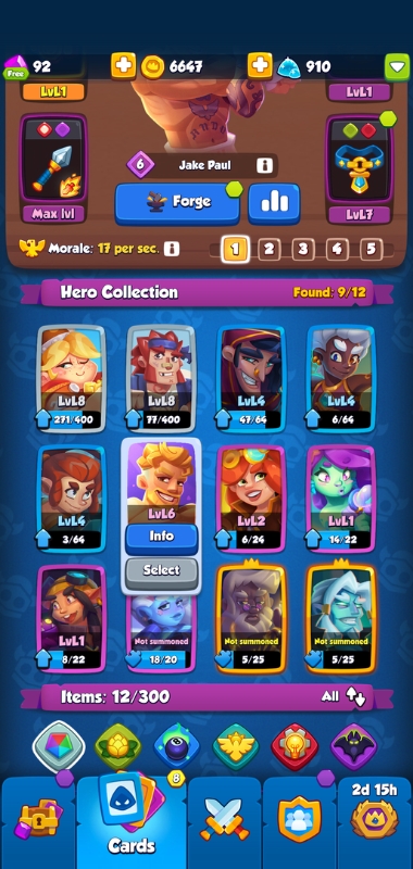 An image showing the Jake Paul Hero Card in Rush Royale