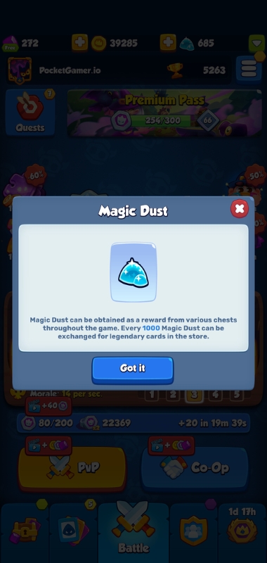 An image showing magic dust in Rush Royale