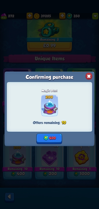 An image showing magic dust in the event store in Rush Royale