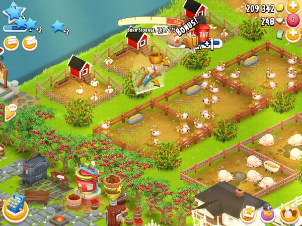 An image showing animals being fed on Hay Day