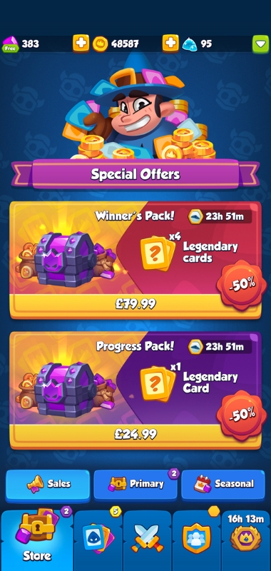 An image showing the Rush Royale store