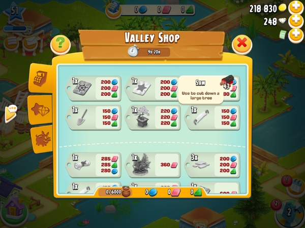 An image showing a saw in the Valley shop on Hay Day