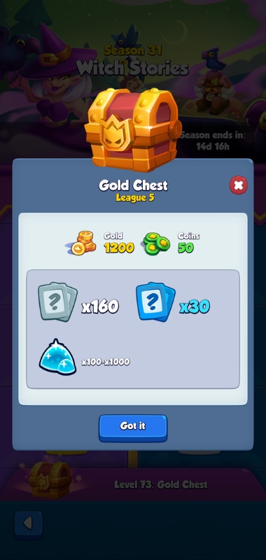 An image showing a season pass chest in Rush Royale