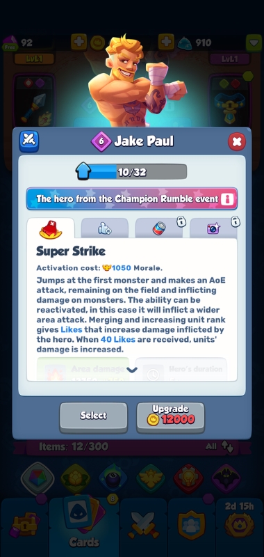 An image showing the Super Strike ability in Rush Royale