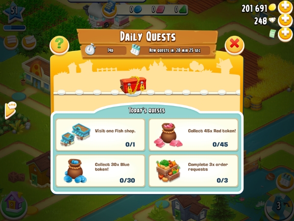 An image showing the valley quests on Hay Day