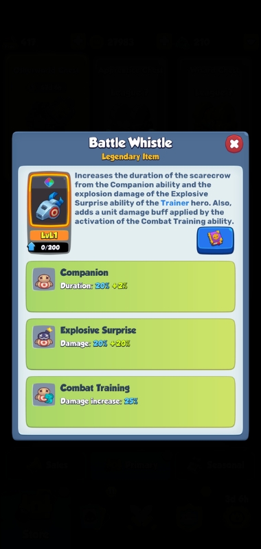 An image showing the Battle Whistle on Rush Royale