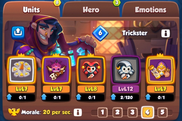 An image showing a Clock of Power Stasis support deck in Rush Royale