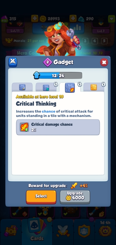 An image showing the Critical Thinking ability in Rush Royale