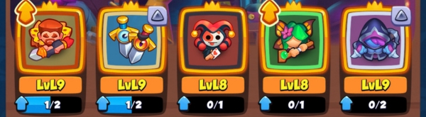 An image showing a Demon Hunter deck in Rush Royale