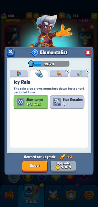 An image showing the Icy Rain skill in Rush Royale