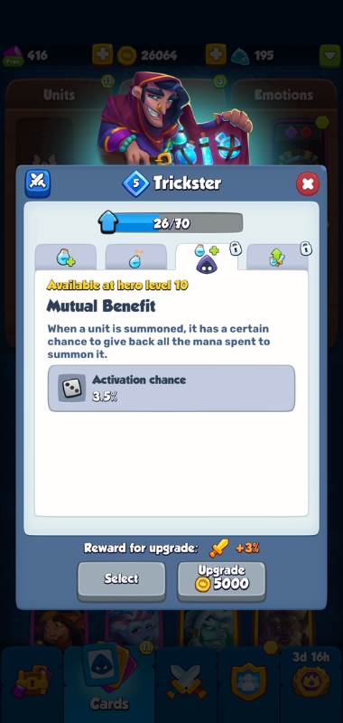 An image showing the Mutual Benefit ability in Rush Royale