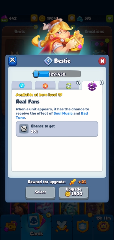 An image showing the Real Fans ability in Rush Royale