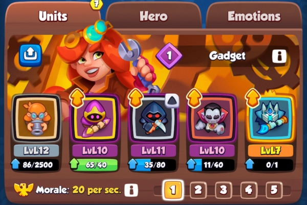 An image showing a strong Reaper deck in Rush Royale