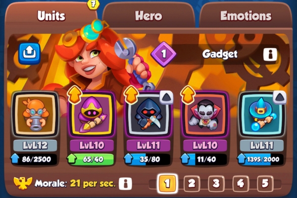 An image showing a strong Reaper deck in Rush Royale