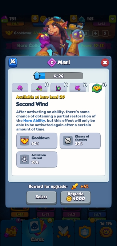 An image showing the Second Wind skill in Rush Royale