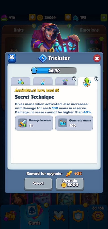 An image showing the Secret Technique ability in Rush Royale