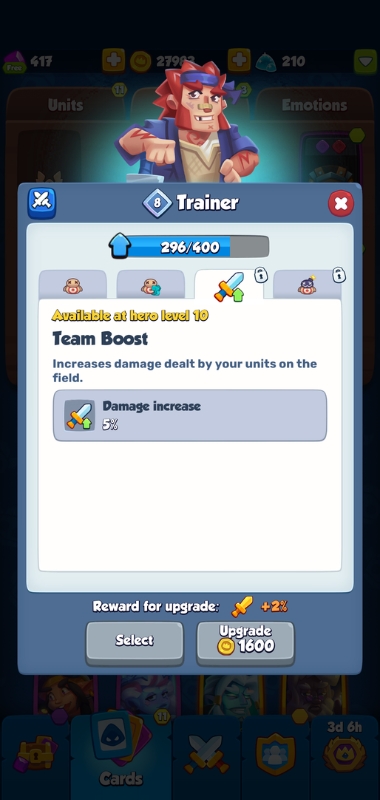 An image showing the Team Boost ability in Rush Royale