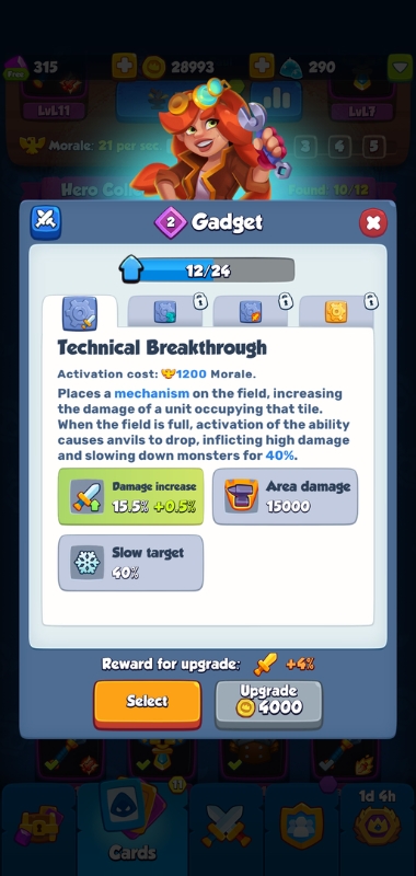 An image showing the Technical Breakthrough ability in Rush Royale