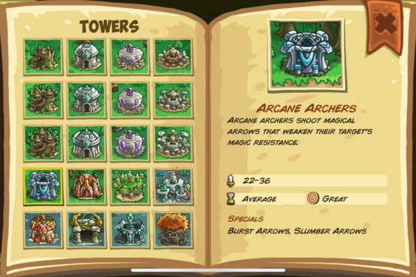 An image showing the Arcane Archers tower unit in Kingdom Rush Origins