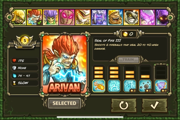 An image showing the Arivan hero in Kingdom Rush Origins