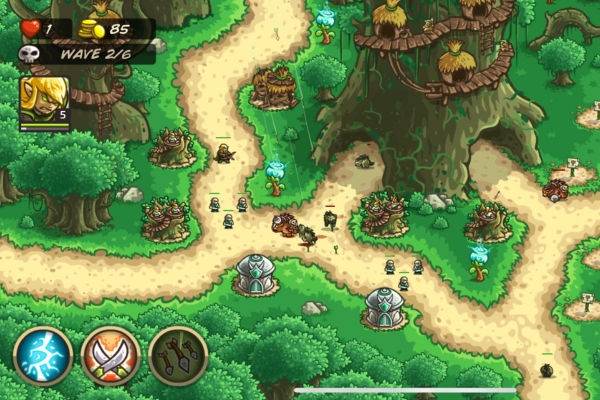 An image showing the Arrow Storm skill being used in Kingdom Rush Origins