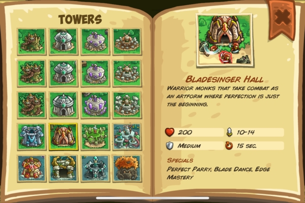 An image showing the Bladesinger Hall tower unit in Kingdom Rush Origins