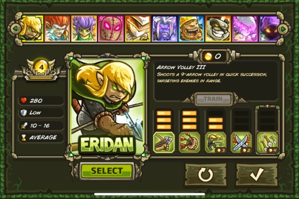 An image showing the Eridan hero in Kingdom Rush Origins