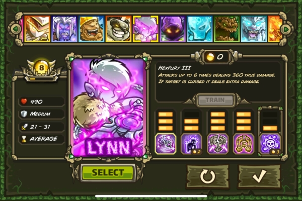 An image showing the Lynn hero in Kingdom Rush Origins