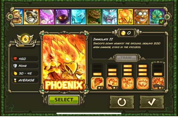 An image showing the Phoenix hero in Kingdom Rush Origins