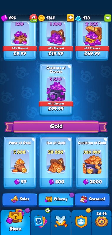 An image showing coins in the shop on Rush Royale