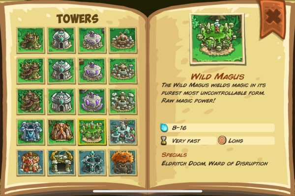 An image showing the Wild Magus tower unit in Kingdom Rush Origins