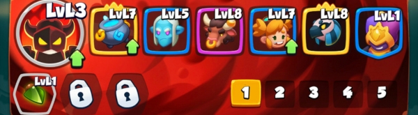 An image showing a strong deck to use in Arena 5 in Rush Arena